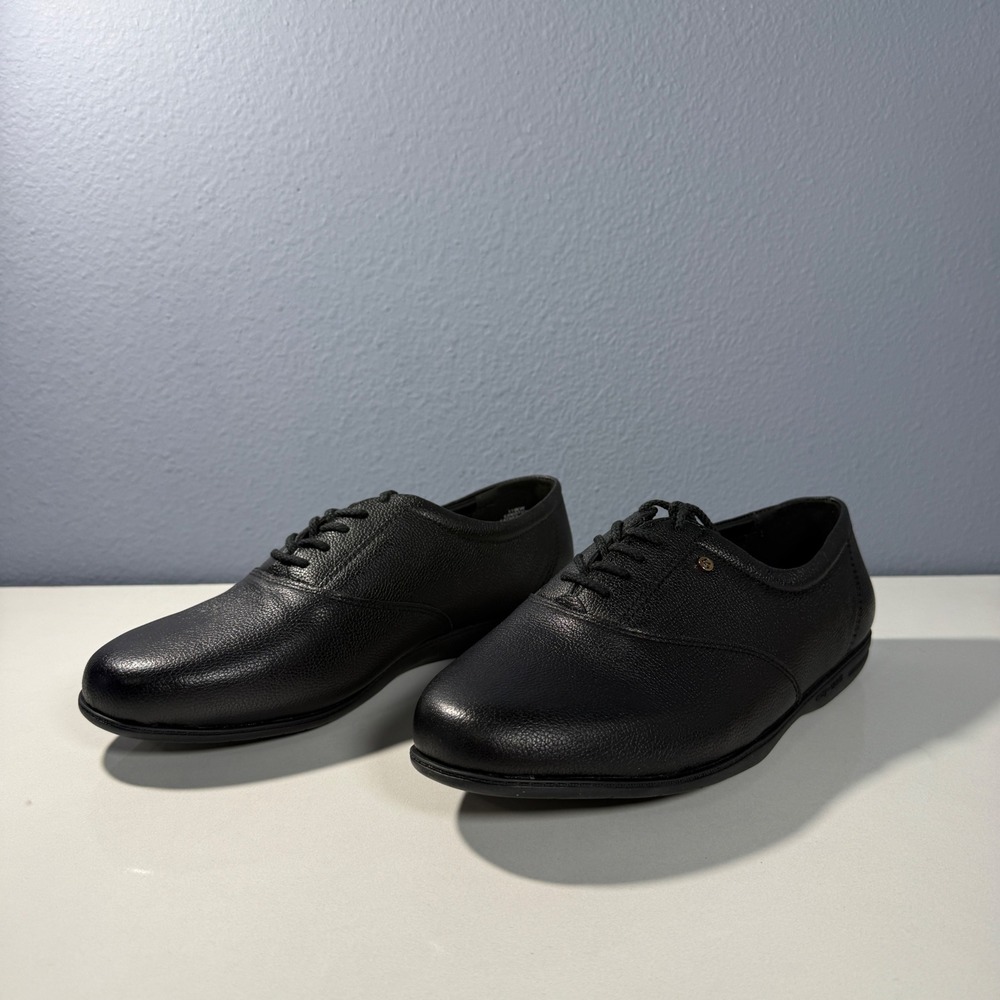Easy Spirit Motion Black Leather Lace Up Oxford Shoes Womens 11WW ESMOTION